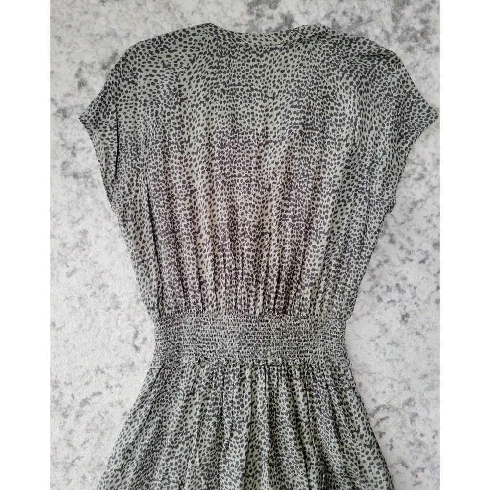 Rails Smocked Button Detail "Karla" Olive Lynx Tu… - image 6